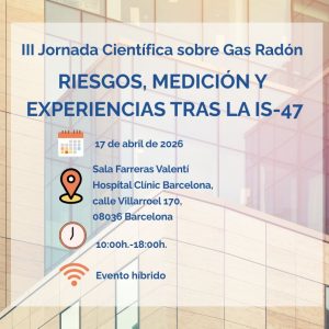 Agenda evento III Jornada Científica sobre Gas Radón. BCN