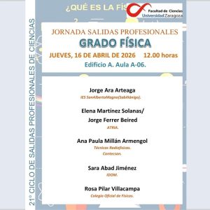 Jornadas salidas portfesionales en fisica UNIZAR